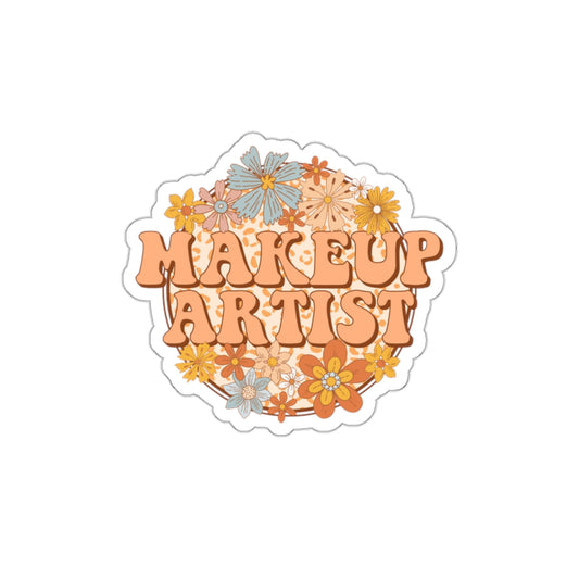 Boho Floral Makeup Artist Sticker